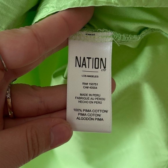 nation LTD katherine pima cotton button up rolled short sleeve shirt - Picture 6 of 7